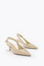 OLIVIA BEIGE SATIN/GOLDEN SHADOW STRASS SLINGBACK