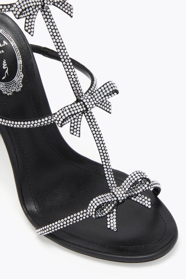 CATERINA BLACK SATIN/CRYSTAL STRASS SANDAL