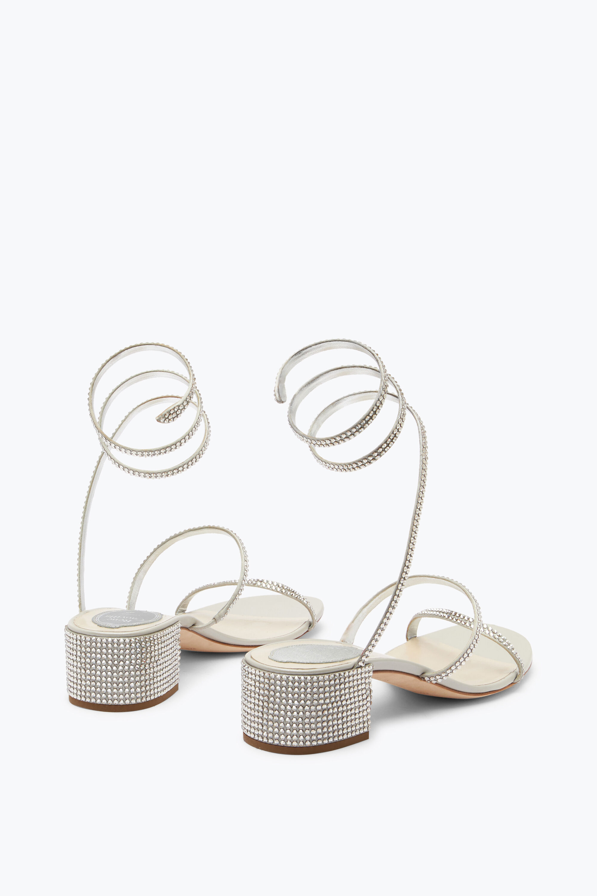 Jeweled Cleo Silver Sandal 40 | Rene Caovilla®