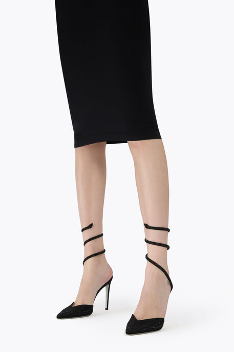 CLEO PUMP IN BLACK DAMASK 105