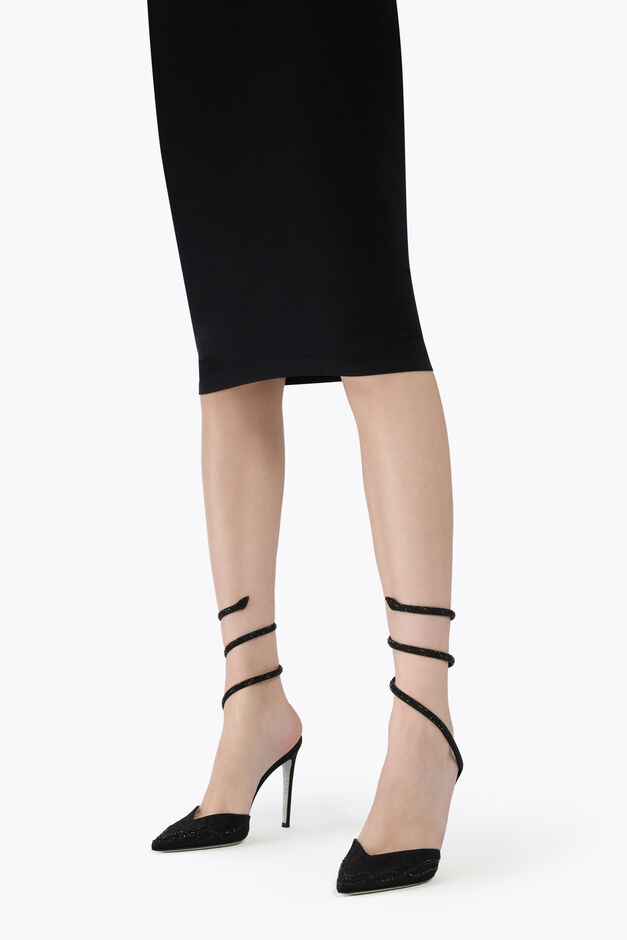 CLEO PUMP IN BLACK DAMASK 105