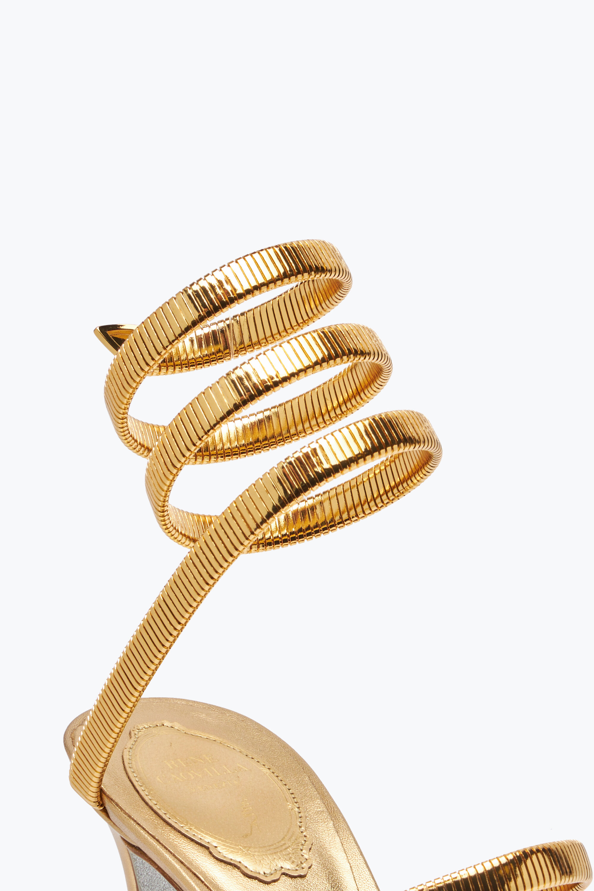 Jeweled JUNIPER METALLIC GOLD SANDAL 80 | Rene Caovilla®