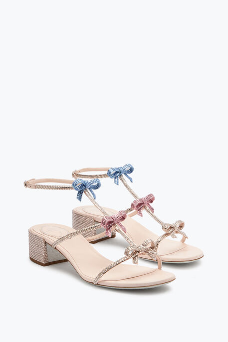 Caterina Peach Sandal With Multicolor Crystals 40 Caterina Peach Sandal With Multicolor Crystals 40