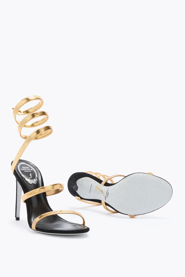 JUNIPER BLACK AND GOLD SANDAL 105
