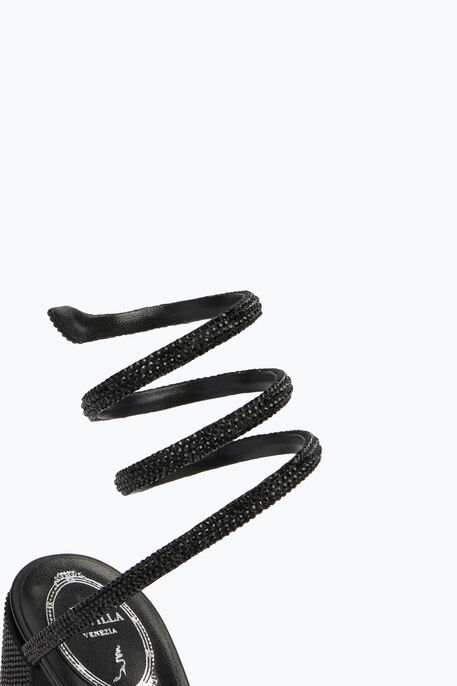 Cleo Block-Heeled Crystal Black Sandal 80 Cleo Block-Heeled Crystal Black Sandal 80