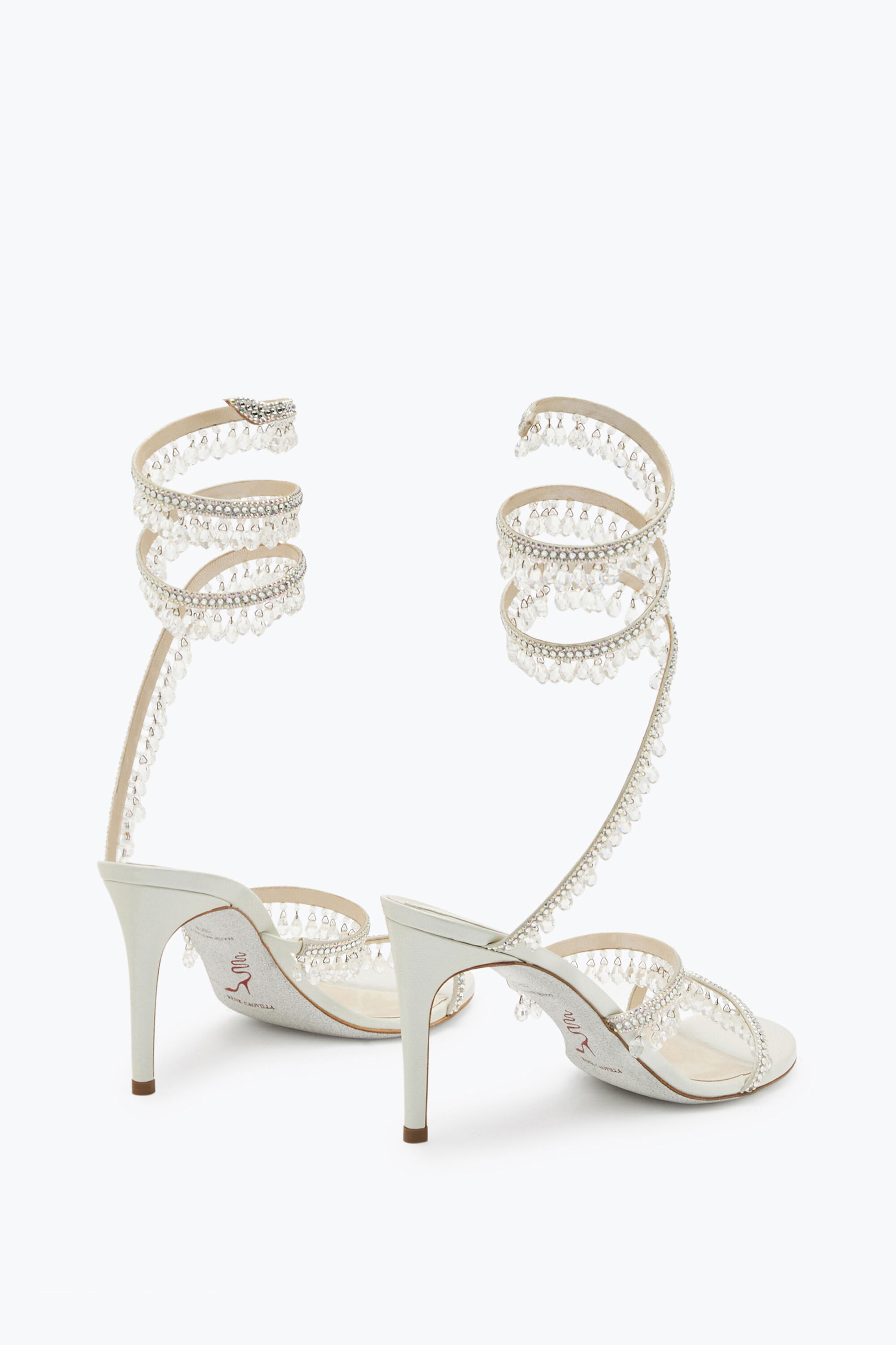 Jeweled Chandelier Ivory Sandal 80 | Rene Caovilla®