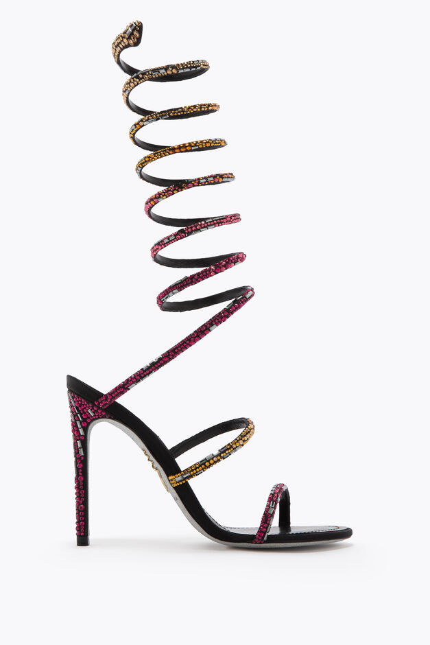 SUPER CLEO BLACK SANDAL WITH SWAROVSKI CRYSTALS 105