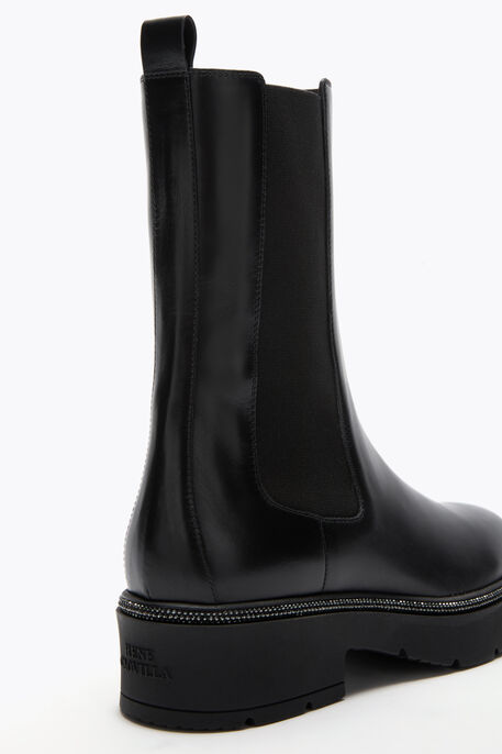 BIKA BLACK ANKLE BOOT WITH CRYSTALS 50