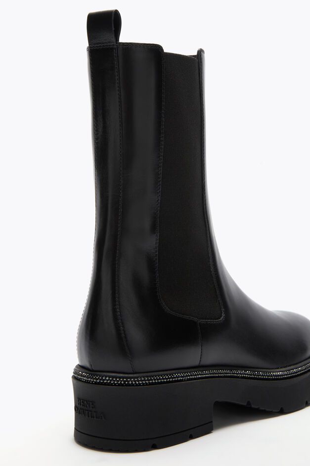 BIKA BLACK ANKLE BOOT WITH CRYSTALS 50