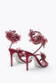 PEACH FLOWER BORDEAUX SATIN/SIAM STRASS SANDAL
