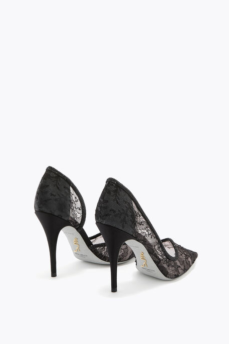 ONDA BLACK LACE PUMP 100