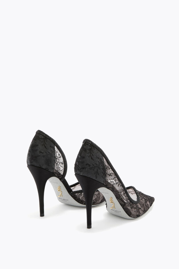ONDA BLACK LACE PUMP 100