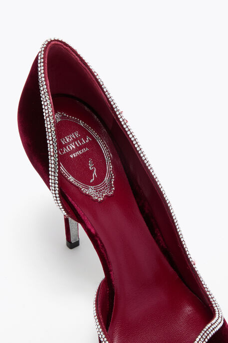 ONDA BURGUNDY VELVET PUMP 100