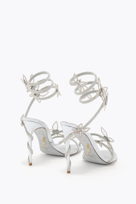 MARGOT MIRRORED SILVER SANDAL WITH BUTTERFLIES 105