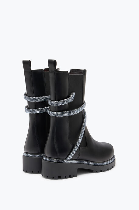 Cleo Black Biker Boot With Crystals 25