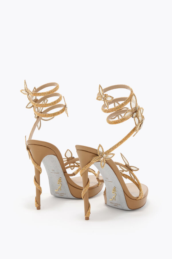 MARGOT GOLD PLATFORM SANDAL WITH BUTTERFLIES 120 MARGOT GOLD PLATFORM SANDAL WITH BUTTERFLIES 120