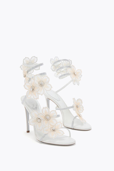 Vilebrequin Blanc 010 Flower Sandals New Size 44/45 Jeweled PEACH FLOWER IVORY AND ORANGE SANDAL 105 | Rene  main image 3