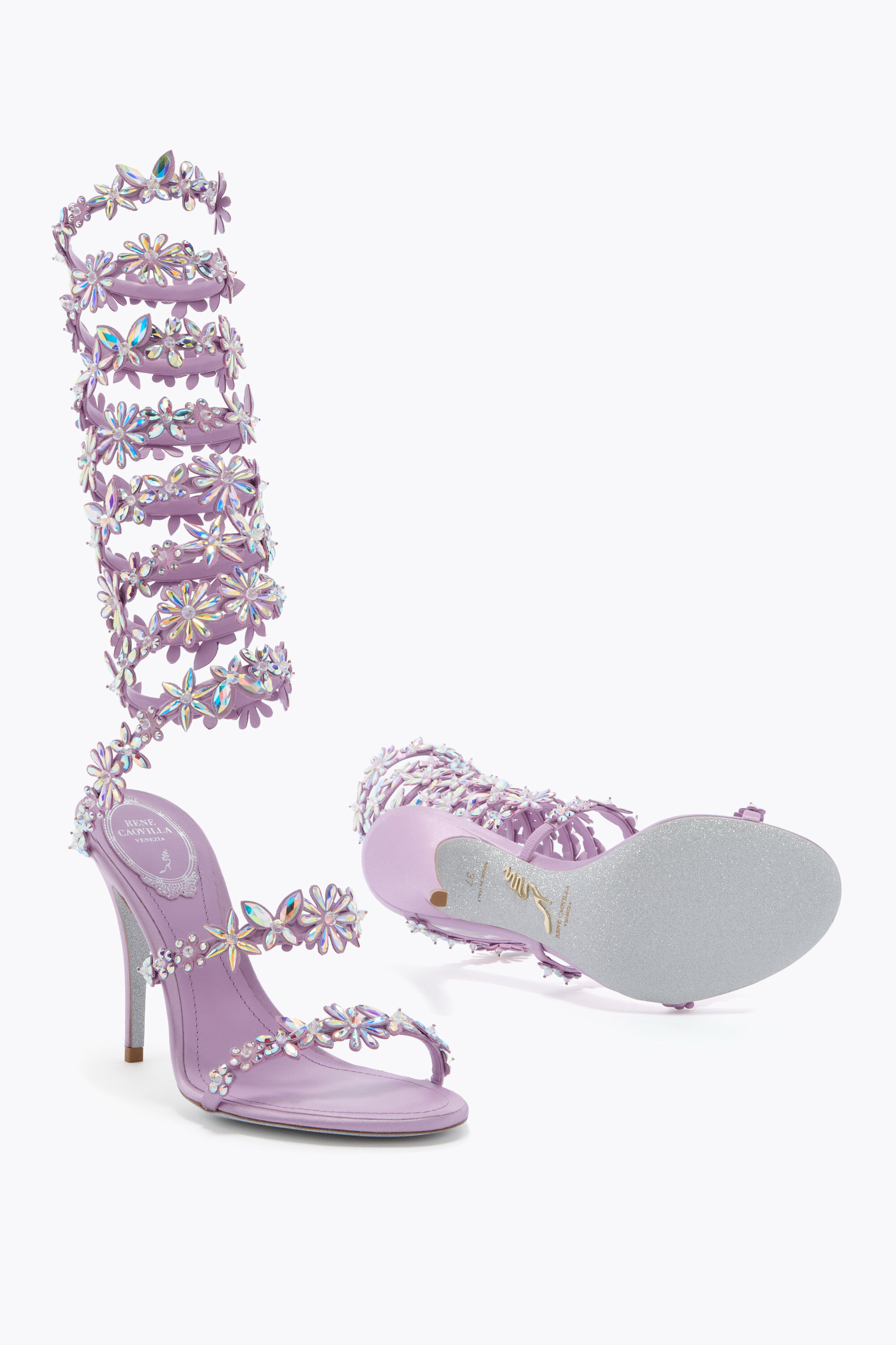 Jeweled sandals with crystals and gems | René Caovilla®