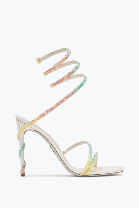 Margot Burano White Sandal With Degradé Crystals 105 Margot Burano White Sandal With Degradé Crystals 105