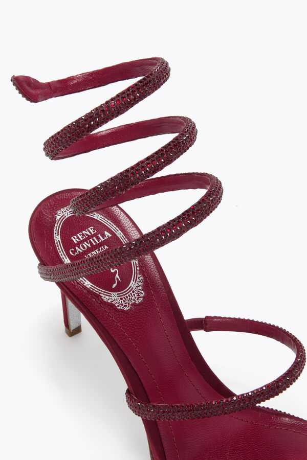 CLEO BORDEAUX SATIN/SIAM STRASS SANDAL