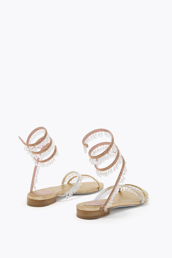 CHANDELIER GOLD SATIN/ROSE GOLD-MULTI STRASS SANDAL