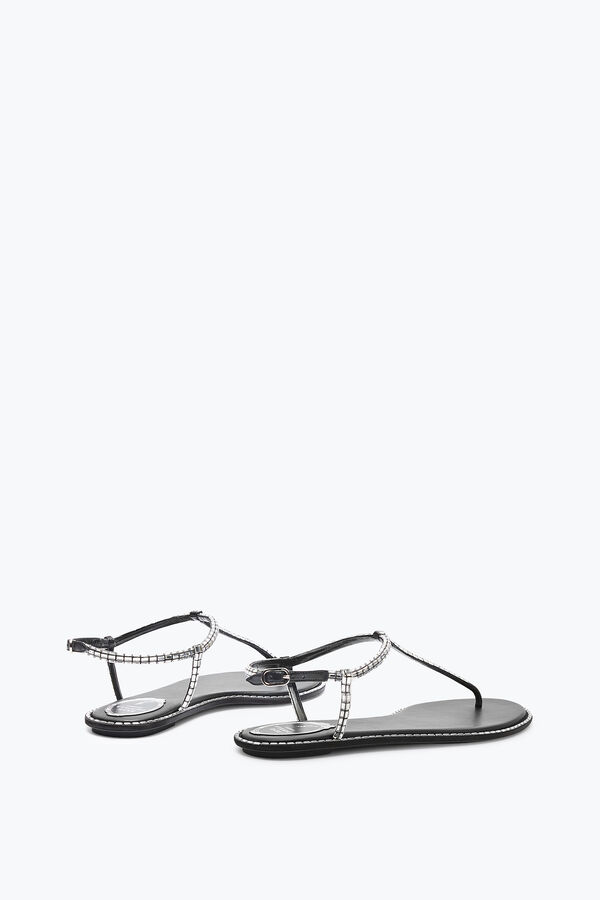 DIANA BLACK SANDAL WITH CRYSTAL BAGUETTE