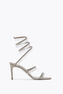 CHANDELIER TAUPE SATIN/BLACK DIAMOND STRASS SANDAL