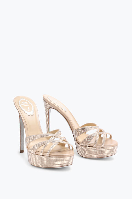 Dania Champagne Platform Mule 130