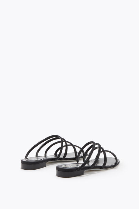 ERIN BLACK FLAT SANDAL 10