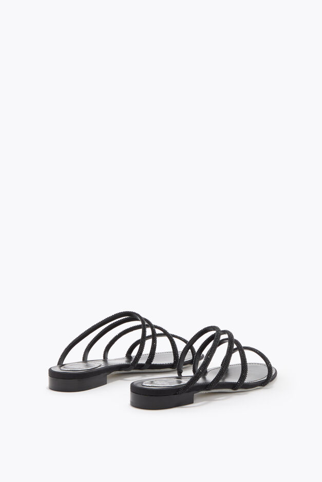 ERIN BLACK FLAT SANDAL 10