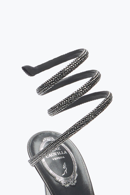 Cleo Anthracite Sandal With Crystals 105 Cleo Anthracite Sandal With Crystals 105