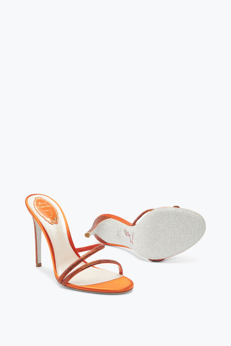Irina Crystals Orange Mule 105