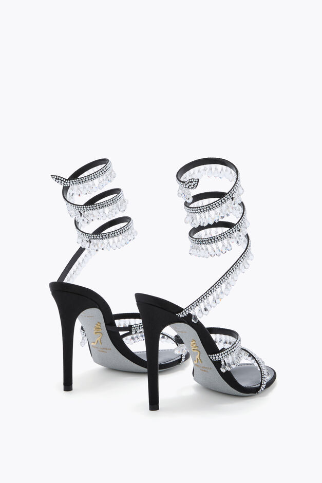 CHANDELIER BLACK AND SILVER SANDAL 105