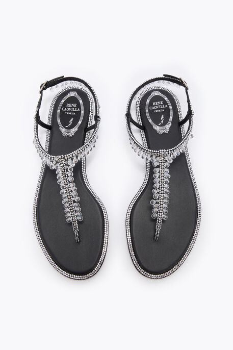CHANDELIER BLACK THONG SANDAL 10