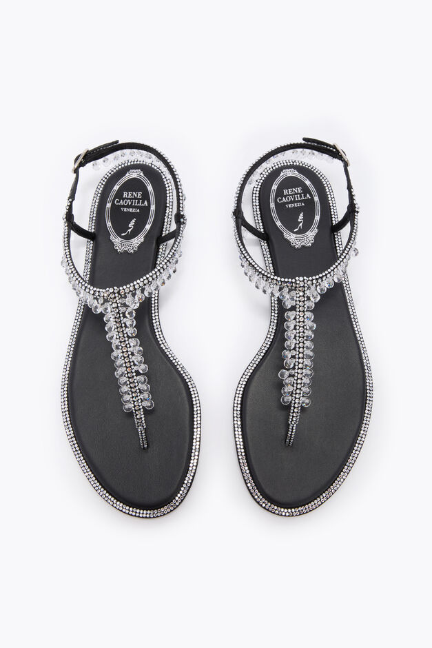 CHANDELIER BLACK THONG SANDAL 10