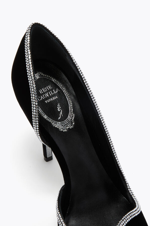 ONDA PUMP BLACK VELVET/CRYSTAL STRASS PUMP