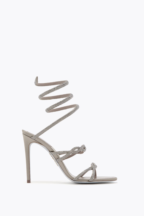 BRAID CLEO FOG SATIN/BLACK DIAMOND STRASS SANDAL