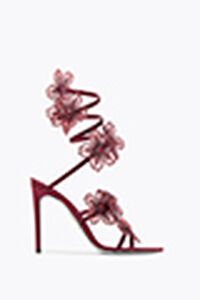 PEACH FLOWER BORDEAUX SATIN/SIAM STRASS SANDAL