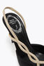 BRAID BLACK SATIN/GOLDEN SHADOW STRASS SLINGBACK