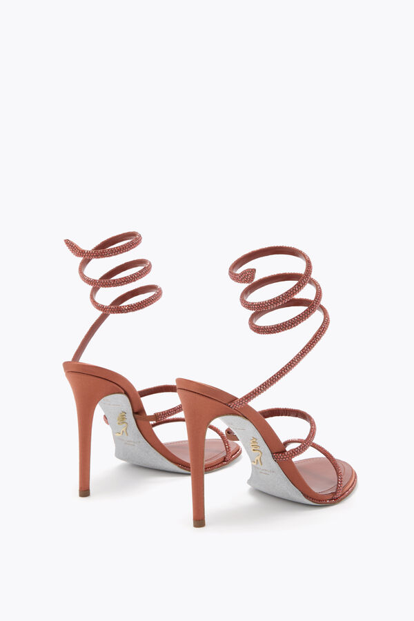 CLEO RUST SATIN/RED FLAME STRASS SANDAL