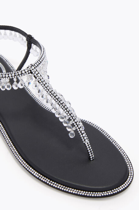 CHANDELIER BLACK THONG SANDAL 10