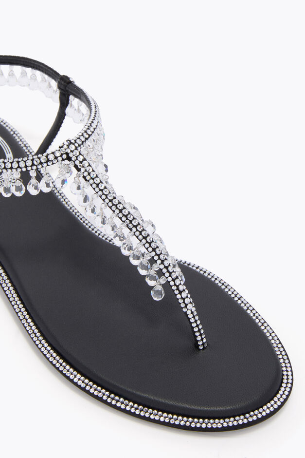 CHANDELIER BLACK THONG SANDAL 10