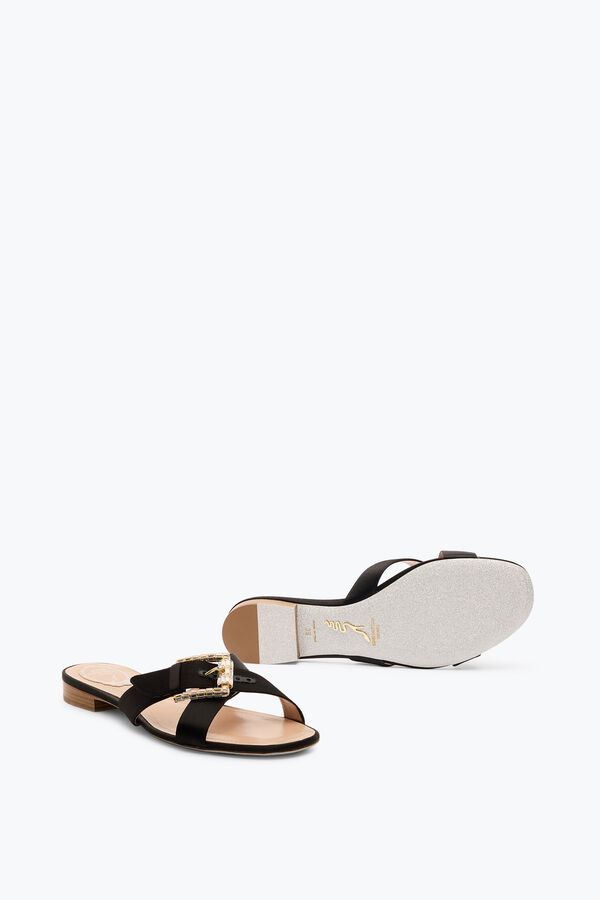 MARTHA BLACK FLAT SANDAL 10