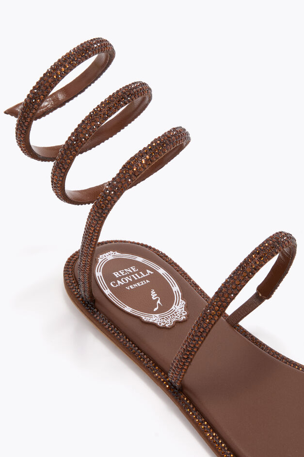 CLEO BROWN FLAT SANDAL 10