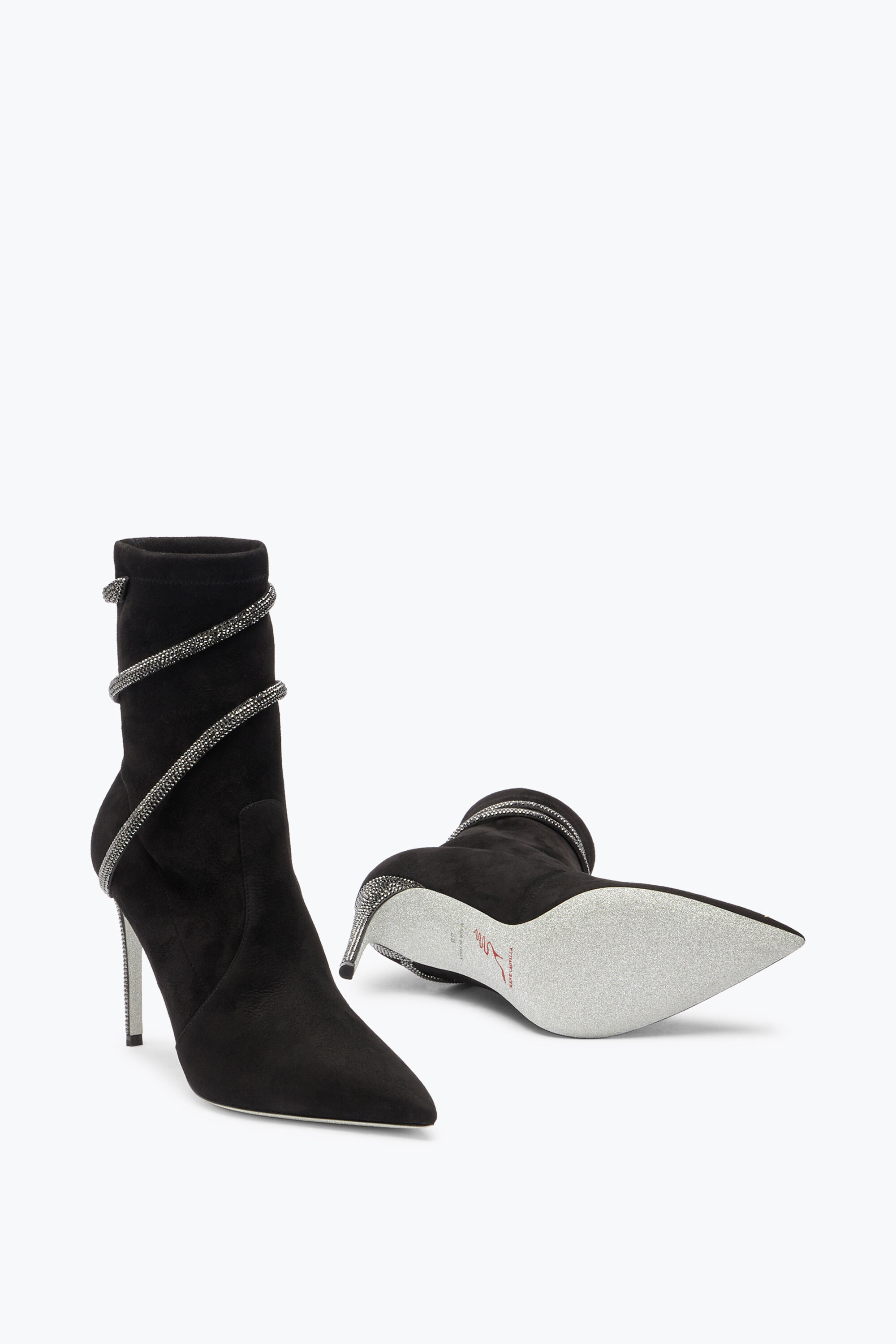 Jeweled Cleo Crystals Black Bootie 100 | Rene Caovilla®
