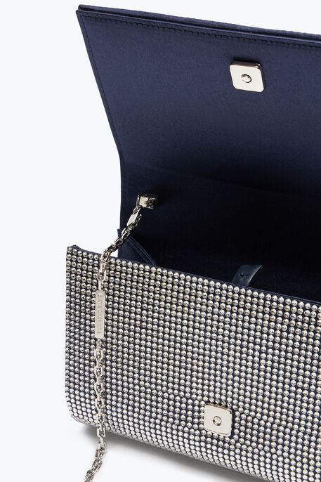 Aida Blue Clutch With All-Over Crystals Aida Blue Clutch With All-Over Crystals