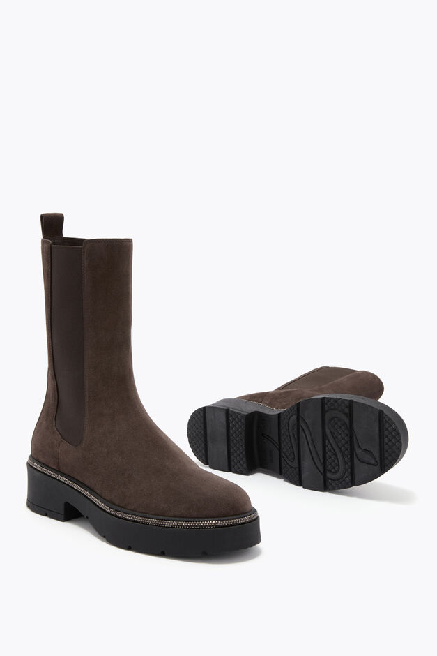 BIKA BROWN ANKLE BOOT WITH CRYSTALS 50