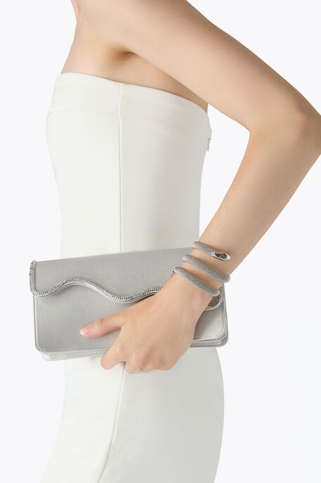 BORSE GREY SATIN/C.SILVER SHADE STRASS - CAOVILLA BAGS