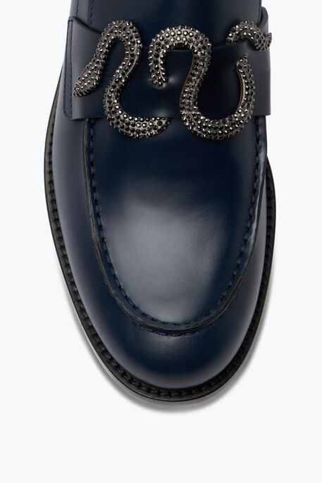 Morgana Blue Loafer With Black Matte Crystal 20 Morgana Blue Loafer With Black Matte Crystal 20