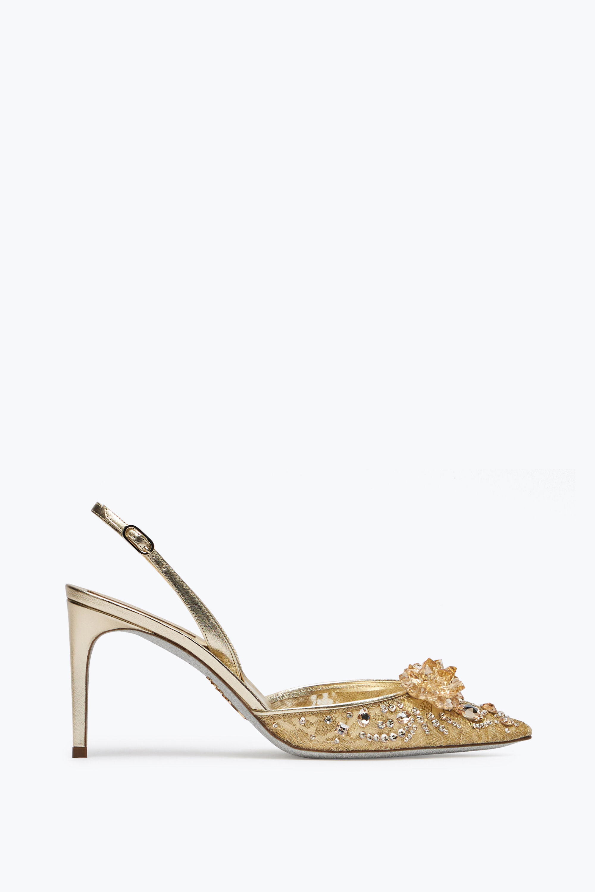 Jeweled Cinderella Golden Slingback 80 | Rene Caovilla®
